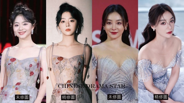 陸劇15位明星紅毯精修vs未修！楊冪依舊美，袁姍姍有差異，王一博張婧儀生圖驚人得好看