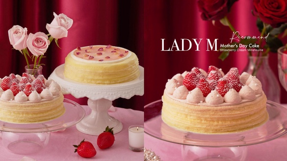 母親節蛋糕推薦2023！LADY M 母親節蛋糕「草莓生奶油千層」全新登場，酸甜草莓必吃