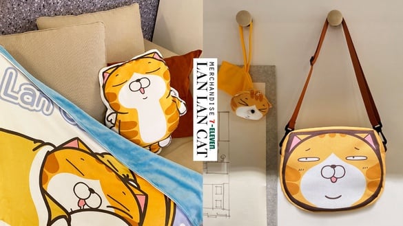 白爛貓回歸！7-11「白爛貓周邊」7款新品，白爛貓抱枕毯、大臉提袋、隔熱墊可愛又實用