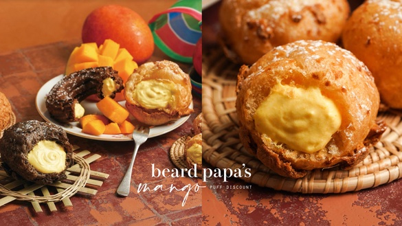 免費吃泡芙！beard papa’s芒果季推5款「芒果泡芙」，酸甜滋味誘人再享泡芙優惠免費吃