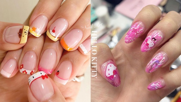 大寫的可愛！「HELLO KITTY美甲範本」推薦，KITTY法式、Y2K款必收，Jisoo同款超吸睛