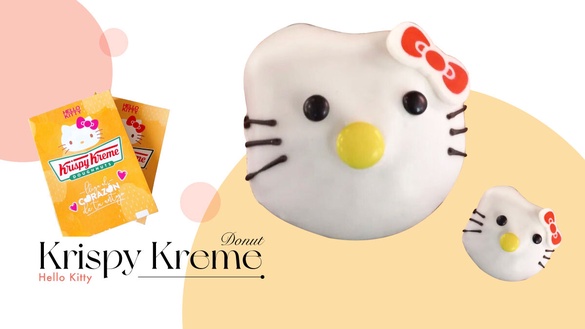 Kitty甜甜圈！Krispy Kreme「Hello Kitty甜甜圈」外盒必收藏，Kitty甜甜圈卻讓人問號