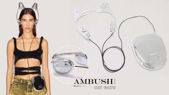 Y2K風貓耳朵耳機！AMBUSH開賣「貓咪耳朵耳機、CD PLAYER包包」，超時髦配件必收藏