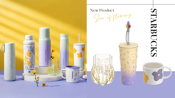 星巴克仙女系杯款來了！星巴克「浪漫紫、蘋果綠」花卉杯登場，再享買一送一優惠別錯過