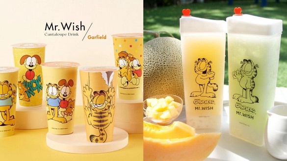 加菲貓環保罐免費送！Mr.Wish x 加菲貓「哈密瓜飲品」新上市，橘哈啵啵、綠哈啵啵必喝