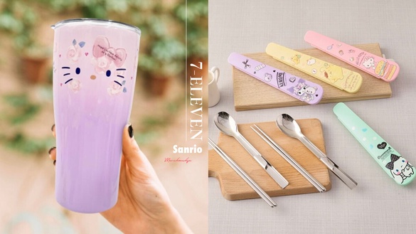 7-11「KITTY周邊」登場！KITTY保溫杯+提袋、三麗鷗湯筷組好實用，KITTY環保袋50元有找