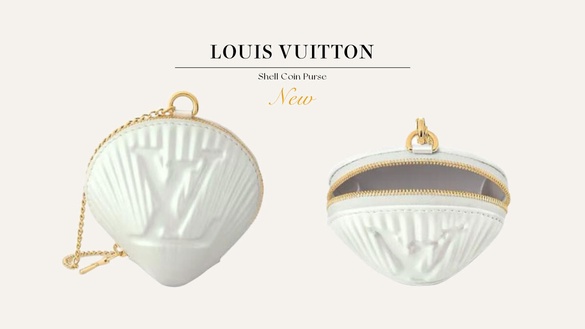 心動警報！LOUIS VUITTON「貝殼零錢包」新亮相，純白色+貝殼壓花太仙，附上鍊帶超百搭