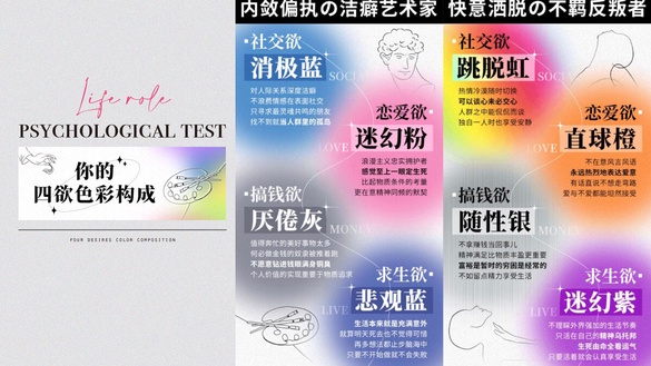 IG上爆紅「你的四欲色彩」心理測驗！8題測出你的人生角色&amp;社交、戀愛、金錢、求生欲