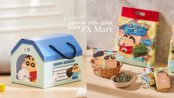 蠟筆小新在全聯！全聯開賣「蠟筆小新海苔禮盒」，小新、阿呆現身，還有小白狗屋必收藏