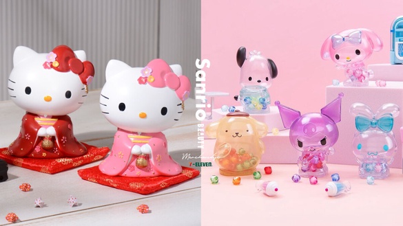 KITTY迷快看！7-11「三麗鷗周邊」開賣，透明公仔、果汁筆必收，KITTY開運撲滿同步登場
