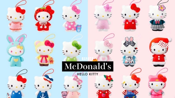Kitty 粉絲尖叫！麥當勞推50款「Hello Kitty玩偶」，人魚Kitty、和服Kitty通通收！