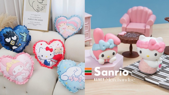 7-11「三麗鷗周邊」可愛登場！KITTY心型抱枕、酷洛米保溫杯超實用，三麗鷗公仔整套收