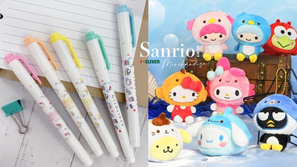 7-11「三麗鷗周邊」可愛登場！KITTY海洋吊飾、ZEBRA50週年筆必收，再推寶可夢睡覺玩偶