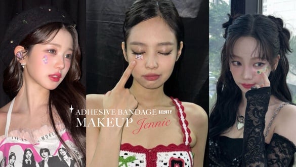 KPOP圈正流行「ok繃妝」！因Jennie受傷意外帶起風潮，aespa打歌造型也出現！