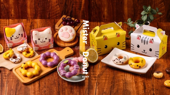 貓奴手刀衝！Mister Donut推8款「貓貓甜甜圈」，超萌肉球、貓貓造型甜甜圈可愛必吃