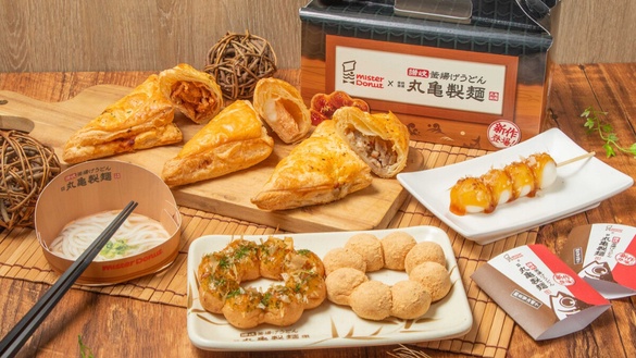 生甜甜圈加一！Mister Donut聯名丸亀製麵「豆皮生波堤」7/4開賣再享優惠