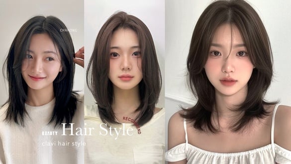 鎖骨髮範本25款：中長髮層次、內彎、直髮造型＋臉型搭配指南，不燙也好看！