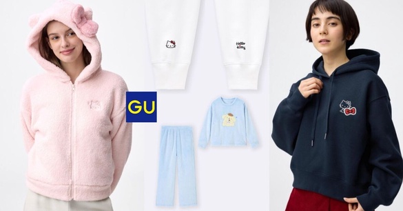 GU x Sanrio三麗鷗聯名家居服系列開賣！Hello Kitty、布丁狗睡衣太可愛，百元價入手！