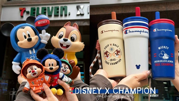 7-11「迪士尼 X Champion」集點！迪士尼玩偶盲盒、吸管杯、大頭翻轉頸枕等新品一次看