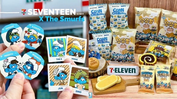 7-11「SEVENTEENＸ藍色小精靈」登場！徽章盲盒、購物袋必收，甜點附贈30款貼紙隨機抽