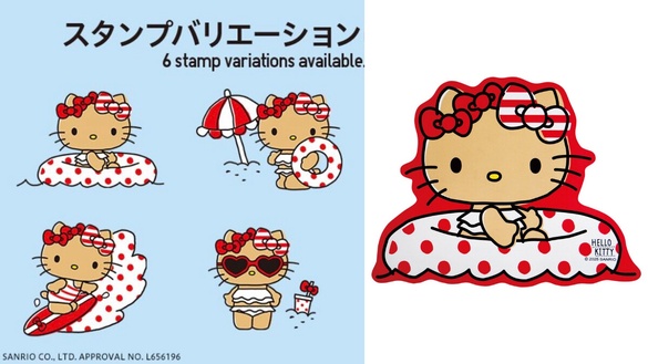 KITTY粉絲衝！康是美開賣「曬黑系Hello Kitty」地墊，玩沙Kitty、游泳Kitty超萌必收
