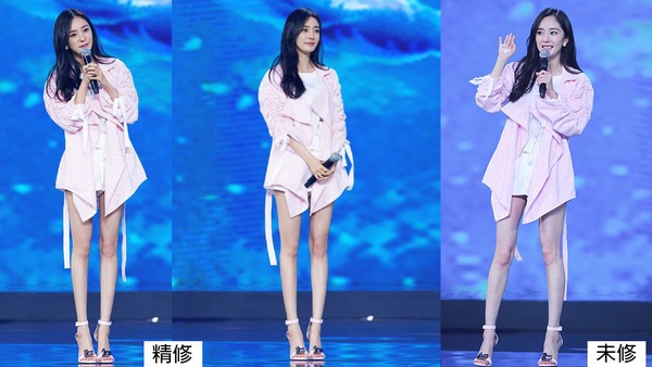 9位女星的精修V.S.未修對比圖！只有她霸氣零修圖，那雙腿太讓人羨慕