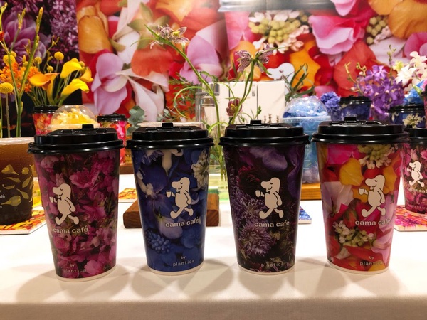 cama café X日本國際花藝設計團隊plantica推出期間限定花杯，一共6款cama café X plantica冰、熱花杯通通要收集！