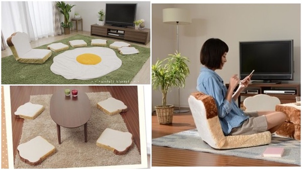 日本雜貨品牌推出「早餐系列」家居用品,吐司坐墊、荷包蛋毯子,讓人想窩在家一整天!