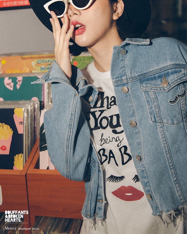 漢娜妞Mercci22和美國時尚插畫品牌『BOUFFANTS & BROKEN HEARTS』首度聯名！白T和居家服都好燒呀～
