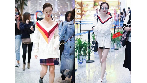 吳謹言、迪麗熱巴同場比美！兩人3次撞衫，吳謹言和14位女星撞衫對比圖，竟完勝女神Krystal