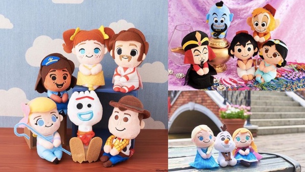 迪士尼叉奇、Ducky＆Bunny也推出坐姿玩偶了！阿拉丁、小飛象、怪獸電力公司，排排坐超級萌！