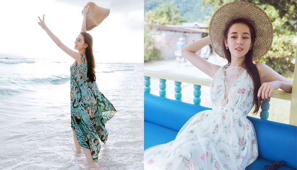 9女星「夏日度假」穿搭，劉亦菲、Lisa都選西裝，迪麗熱巴那件根本為大海而生