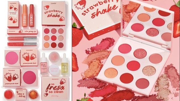 colourpop x「草莓奶昔」粉嫩系列超萌上市！零廢色9色莓果眼影盤，彩妝控必收！