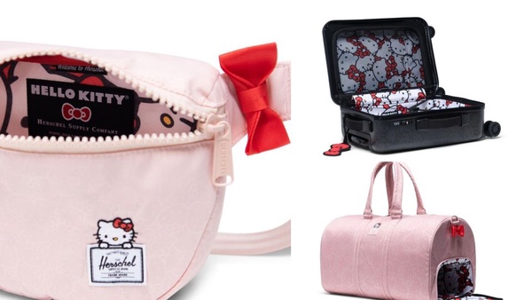 Herschel x HELLO KITTY 聯名包款上市！超萌的凱蒂貓行李袋、行李箱、寵物包，台灣也買得到！
