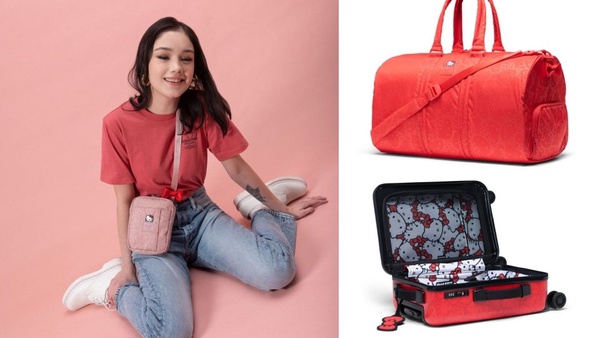 Herschel x HELLO KITTY 聯名包款上市！超萌的凱蒂貓行李袋、行李箱、寵物包，台灣也買得到！