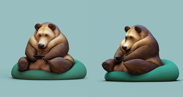 懶到不想動！超療癒「懶動物」插畫爆紅，動物們全都懶在沙發上滑手機、打遊戲啦～