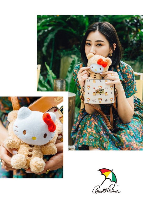 Arnold Palmer X HELLO KITTY泰迪熊，買包附贈一整隻kitty玩偶熊，超高CP值kitty控必收！