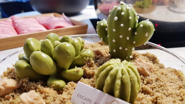 CACTI肉滿堂Ｘ芙芙法式甜點「仙人掌蛋糕」！超萌仙人掌蛋糕，與CACTI肉滿堂裡滿滿的仙人掌，放在一起根本超好拍～