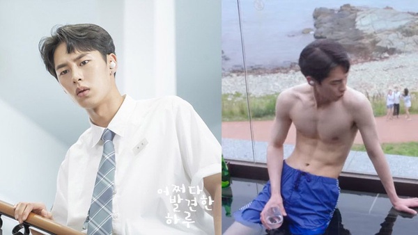 《綠豆傳》張東尹女裝美翻，但有腹肌好違和！7位「天使臉孔魔鬼身材」的男星，丁海寅身材好狼系