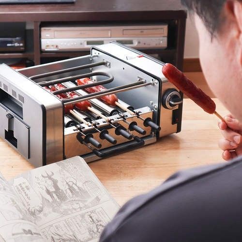 單人居酒屋開張囉！日本「一人烤肉機」，自動旋轉雞肉串，烤串烤盤一次搞定！