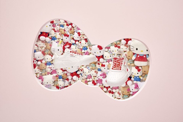 PUMA x HELLO KITTY最強聯名，PUMA「奶油草莓色」凱蒂貓球鞋、後背包，融化所有KITTY迷的少女心！