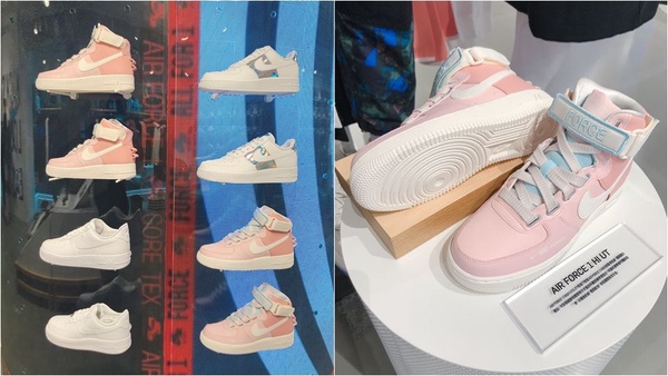 NIKE「粉紅高筒AIR FORCE 1」新上市！加碼NIKE「粉嫩糖霜老爹鞋」，毛呢LOGO竟還是環保材質做的！