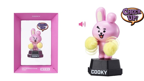 BT21「超級巨星互動玩具組」，會鞠躬問好的RJ、幫妳加油的Cooky，BT21的粉絲每一款都要收藏！