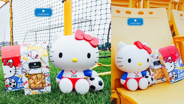 世足賽必備！Unicorn x Hello Kitty聯名限量爆米花桶超可愛！