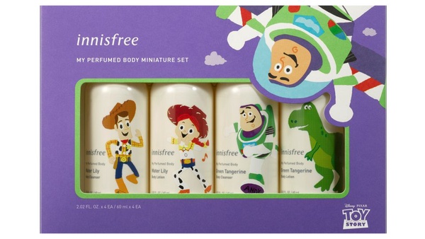 innisfree x 玩具總動員聯名美妝，2月滿額再送胡迪、巴斯光年聯名環保袋