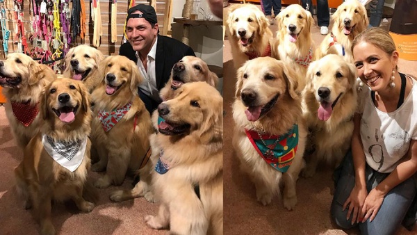 可愛萌犬拍團體照，越拍越多隻，根本是汪星人的戶外教學啦！