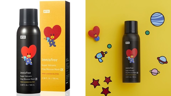 innisfree x 宇宙明星BT21「超級火山泥」聯名系列上市，禮盒還附贈超萌BT21髮帶！