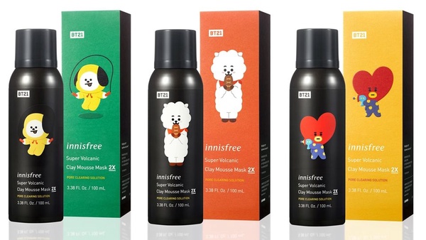 innisfree x 宇宙明星BT21「超級火山泥」聯名系列上市，禮盒還附贈超萌BT21髮帶！