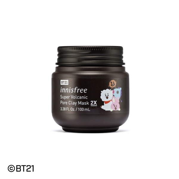 innisfree x 宇宙明星BT21「超級火山泥」聯名系列上市，禮盒還附贈超萌BT21髮帶！