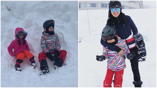 咘妞、小V寶、Jasper星二代夯滑雪！徐若瑄：「現在的小孩好幸福！」